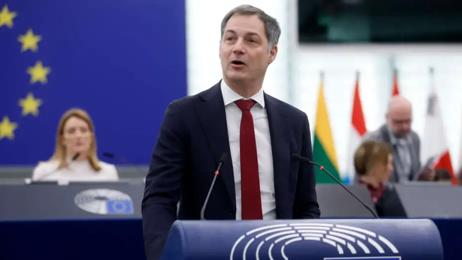 El premier de Bélgica, Alexander De Croo, en el Parlamento Europeo.