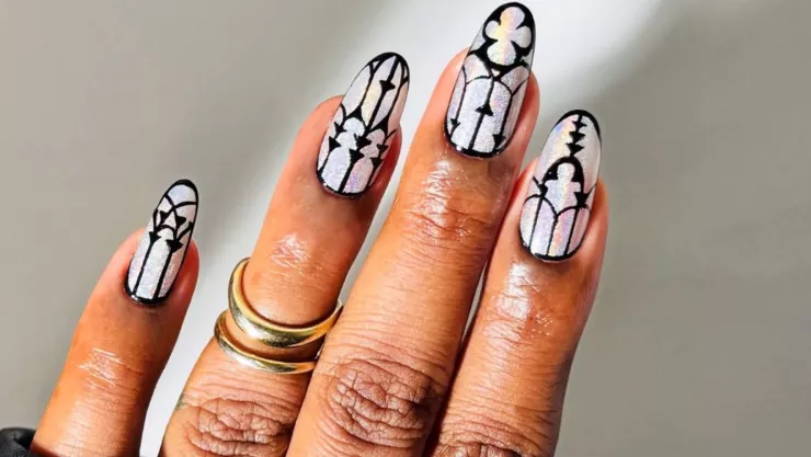 uñas año nuevo uñas estilo catedral