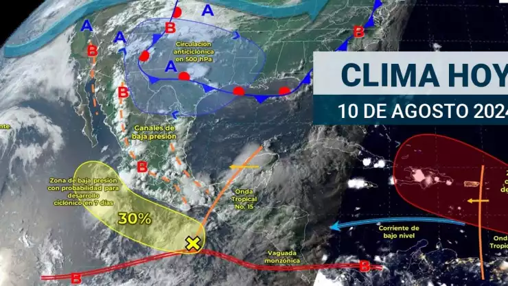 Clima en México 0 de agosto de 2024.