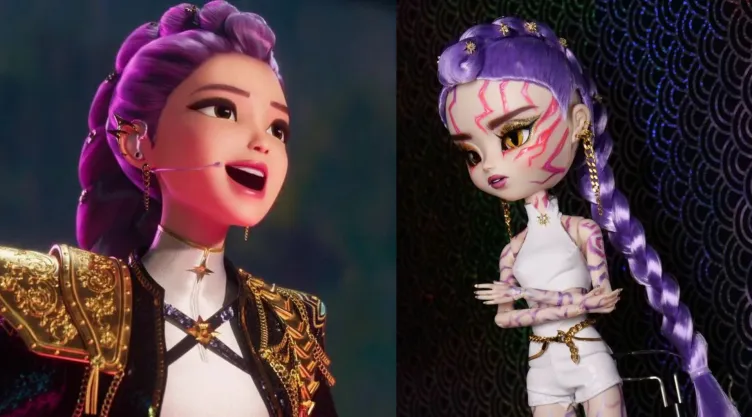 Kpop Demon Hunters 4 muñecas sin batería para que las niñas transporten de manera fácil.jpg
