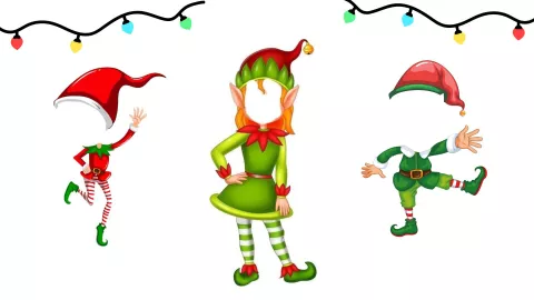 Imágenes de plantillas de duendes navideños
