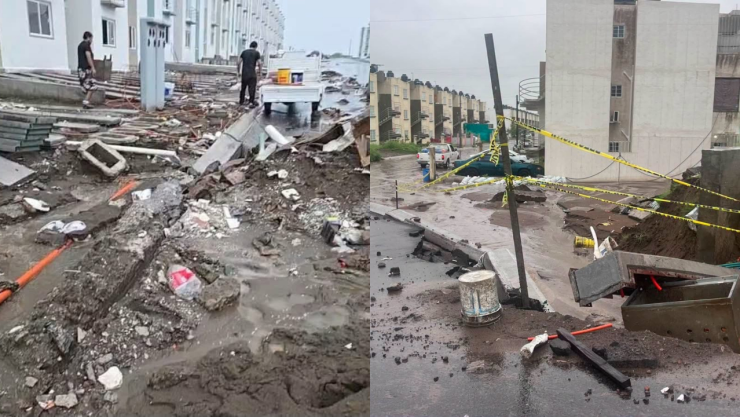 Inundaciones y deslaves tras fuertes lluvias en Veracruz