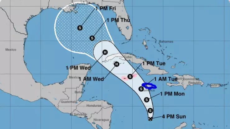 Esta es la trayectoria del potencial ciclón tropical 18 en el mar Caribe.jpg