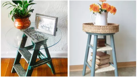 haz mesitas con tu escalera vieja que ya no usas