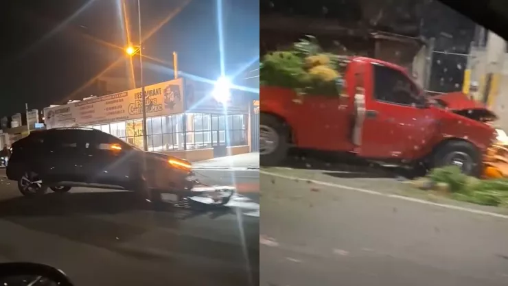 Choque entre camionetas dejó caos en el bulevar Puebla-Amozoc hoy; así quedaron
