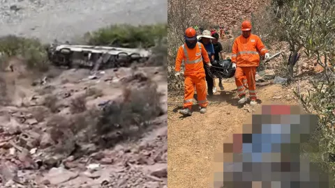 Imágenes devastadoras del trágico accidente que dejó más de 30 muerto: Camión de pasajeros cayó a un barranco en Perú