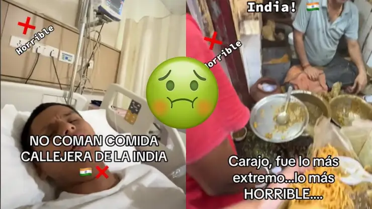 Así fue como un TIKTOKER termina en el hospital; probó comida callejera en la India (VIDEO)