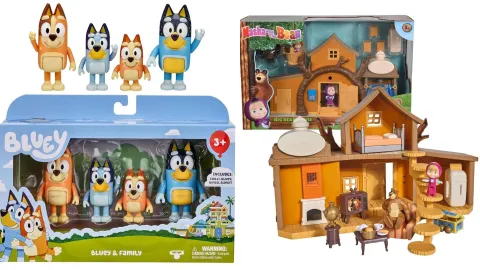 Juguetes de Masha y el Oso y Bluey