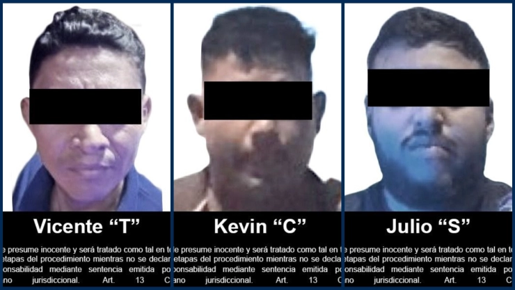 Presuntos integrantes de Los Ardillos detenidos en Querétaro. 