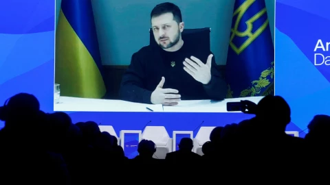 Volodímir Zelensky, presidente de Ucrania, en Foro Económico en Davos