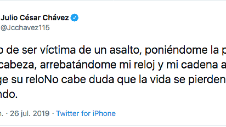 Julio Cesar Chávez denuncia asalto a punta de pistola