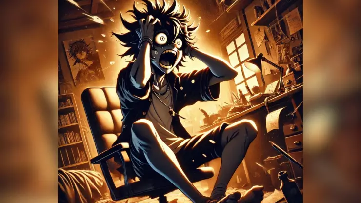 Personaje de anime perturbado