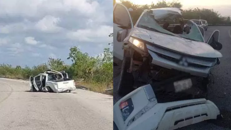 Se reporta accidente en la carretera Cafetal-Mahahual; abandonaron el vehículo