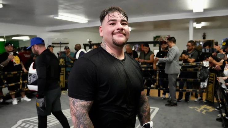 Andy Ruiz en entrenamiento para pelea ante Luis Ortiz