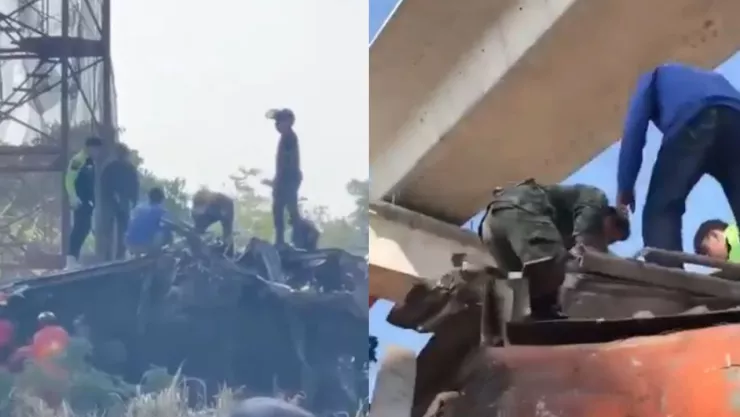 Colapso de grúa sobre tren en Tailandia deja 22 muertos y más de 30 heridos