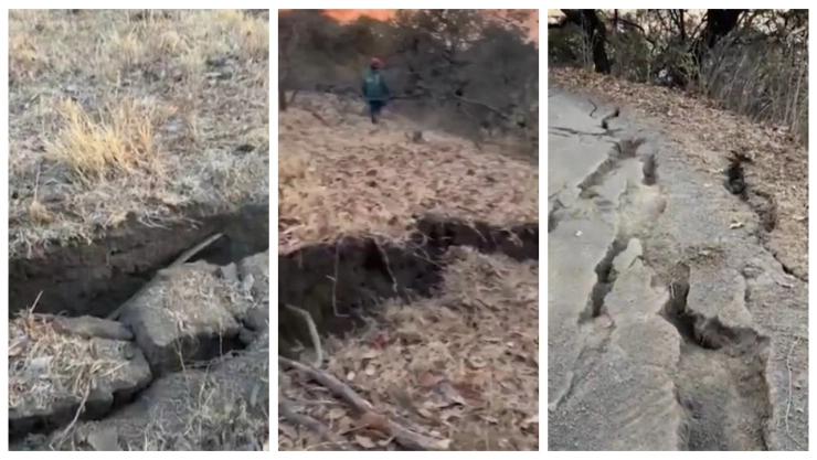 Fuerte sismo en Jalisco abrió gigantes grietas en Los Mazos, municipio de Tuxpan