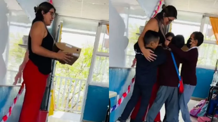 Maestra despide a su alumnos