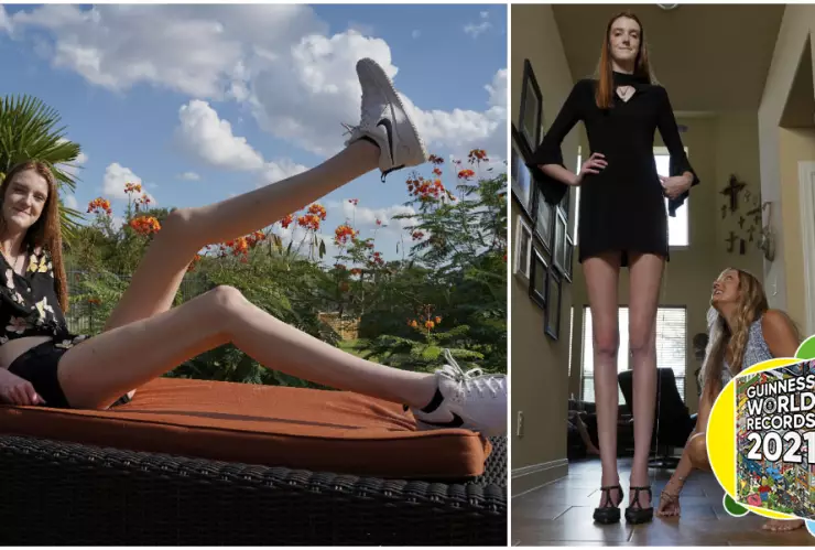 Las piernas de la mujer de 17 años miden casi un metro y medio de largo