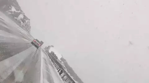 Nieve en La Rumorosa