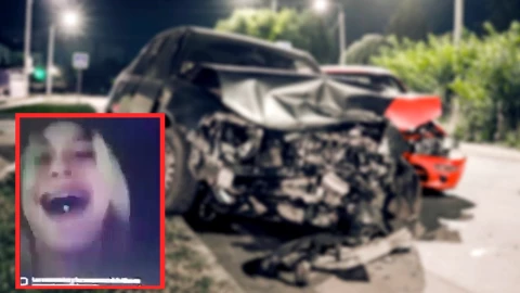 Mujer graba choque en vivo