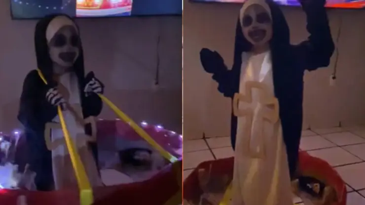 Niña se disfraza de “La Monja de la feria”; es el mejor disfraz de Halloween 2023 (VIDEO)
