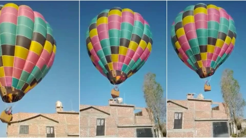 VIDEO: Globo choca contra casa y tira un tinaco en León