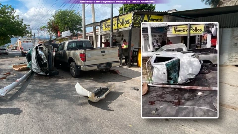 Accidente en Tuxtla Gutiérrez hoy 24 de diciembre: Volcadura en carretera Emiliano Zapata