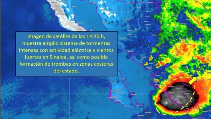 Mapa de tormenta en Sinaloa