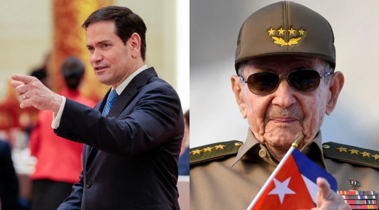 Fotos de Marco Rubio y Raúl Castro.