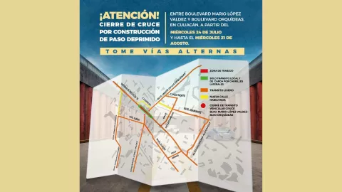 Cierre de cruce por construcción de paso deprimido salida norte Culiacán..jpg