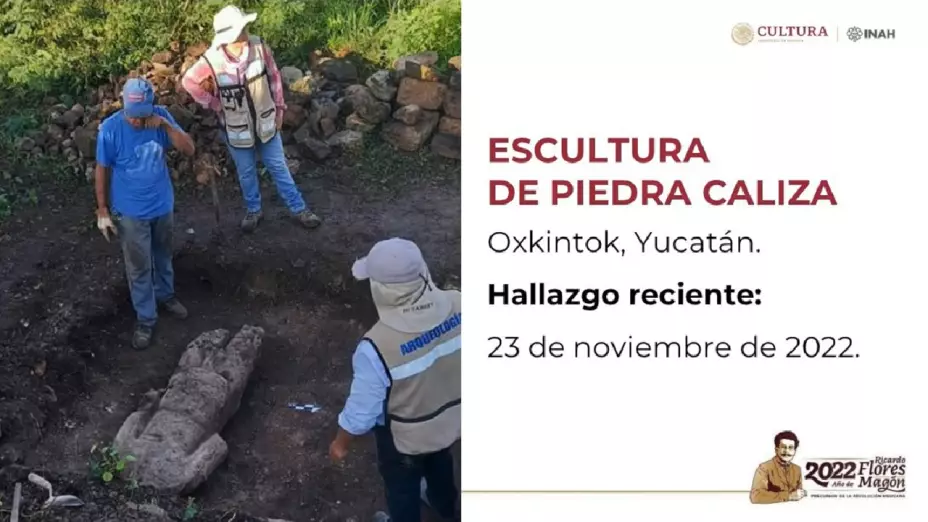 escultura piedra Tren Maya mañanera de AMLO 8 diciembre