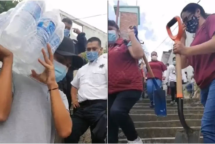 voluntarios cerro del Chiquihuite agua.jpg