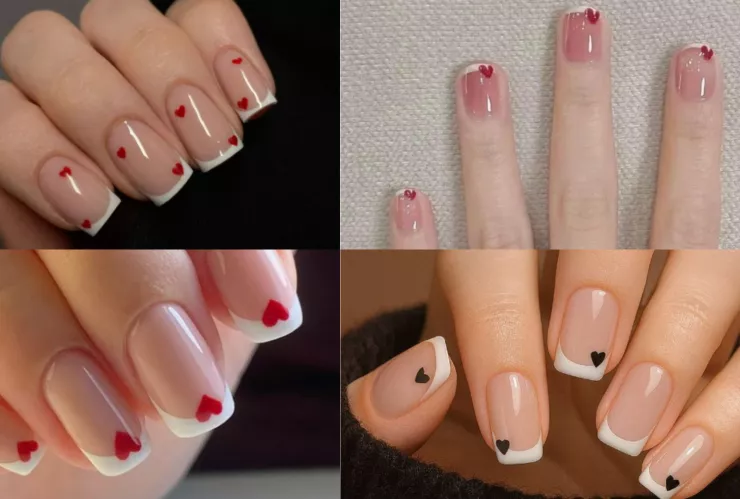 uñas con corazones para san valentin