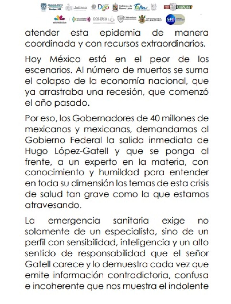 Exigen gobernadores renuncia inmediata de López-Gatell (4)