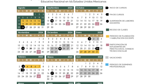 El calendario escolar SEP 2024-2025 para estudiantes de la normal