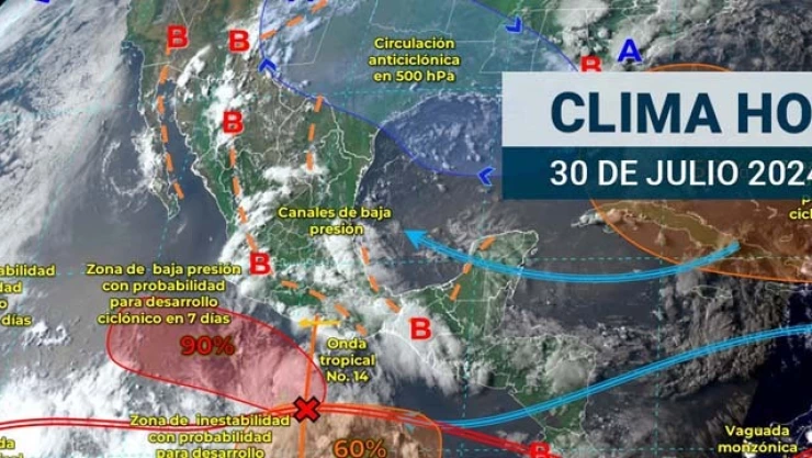 Clima en México HOY 30 de julio de 2024