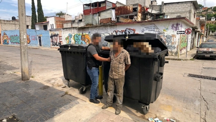 Detenido en el acto: Intentaba tirar un becerro muerto en un contenedor de basura en SCLC