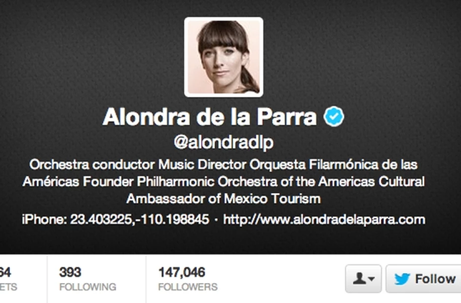 Twitter de Alondra de la Parra