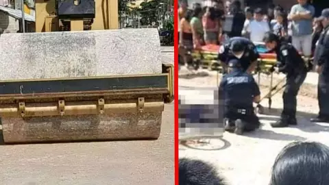 Niño muere aplastado por una aplanadora