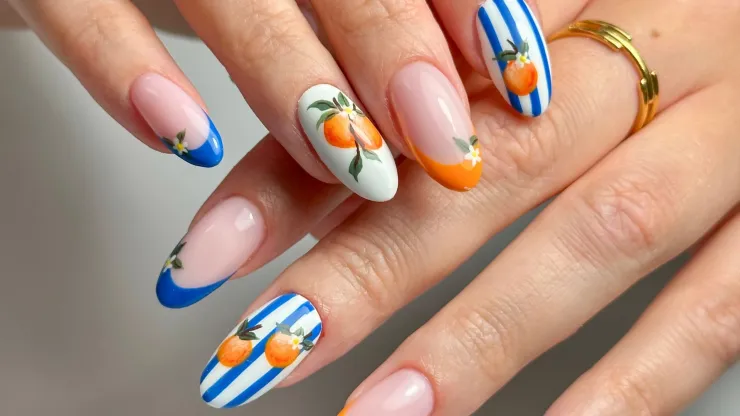 uñas de frutas citricas vacaciones de verano 2026