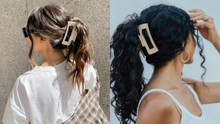 Peinados recogidos con pinzas grandes que son tendencia este verano