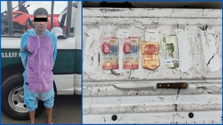 El presunto responsable traía un cuchillo e intentó huir en una motocicleta.