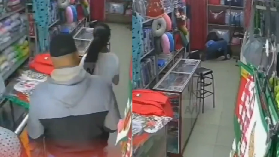 Mujer es golpeada por hombre en Bogotá