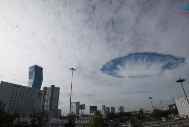 Nubes cavum, el extraño fenómeno que apareció en el cielo de Puebla