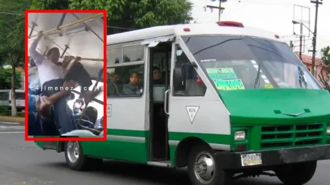 Patadas voladoras en autobús