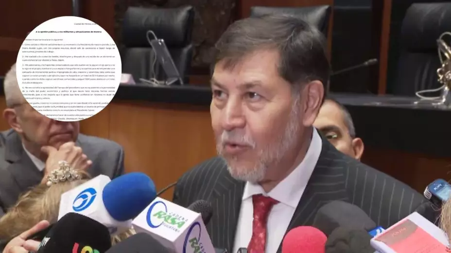 Noroña habla frente a medios de comunicación