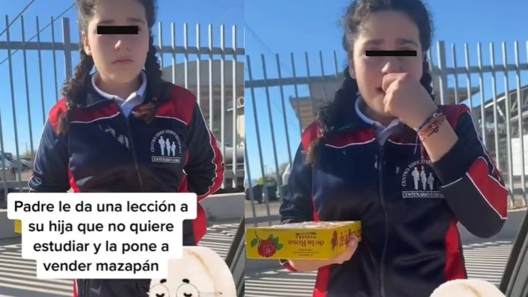 Padre pone a vender mazapanes a su hija.