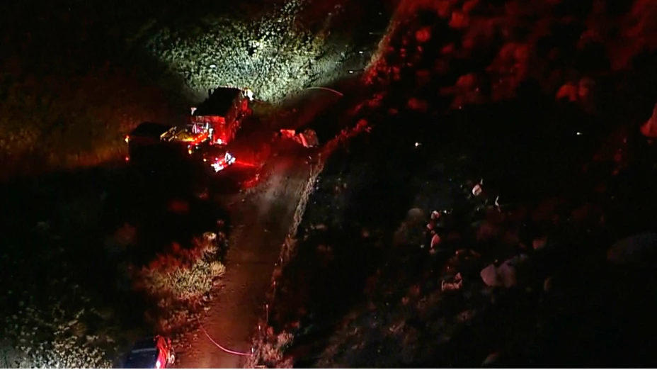 Lugar donde se estrelló un helicóptero en California, EU.