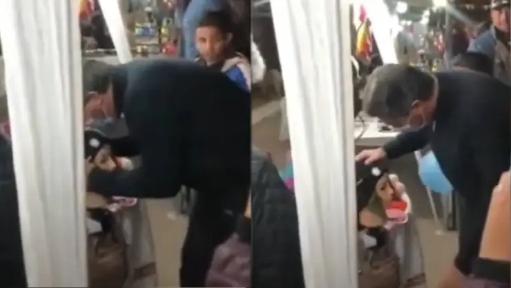 Argentina político besa maniquí.jpg
