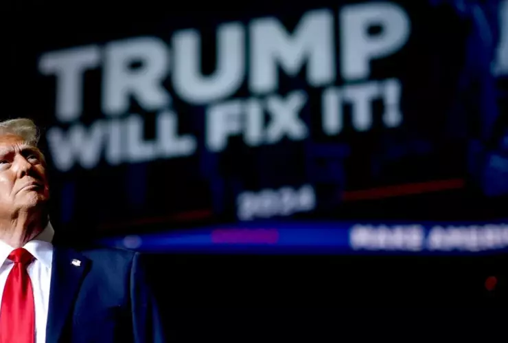 Donald Trump en un acto de campaña